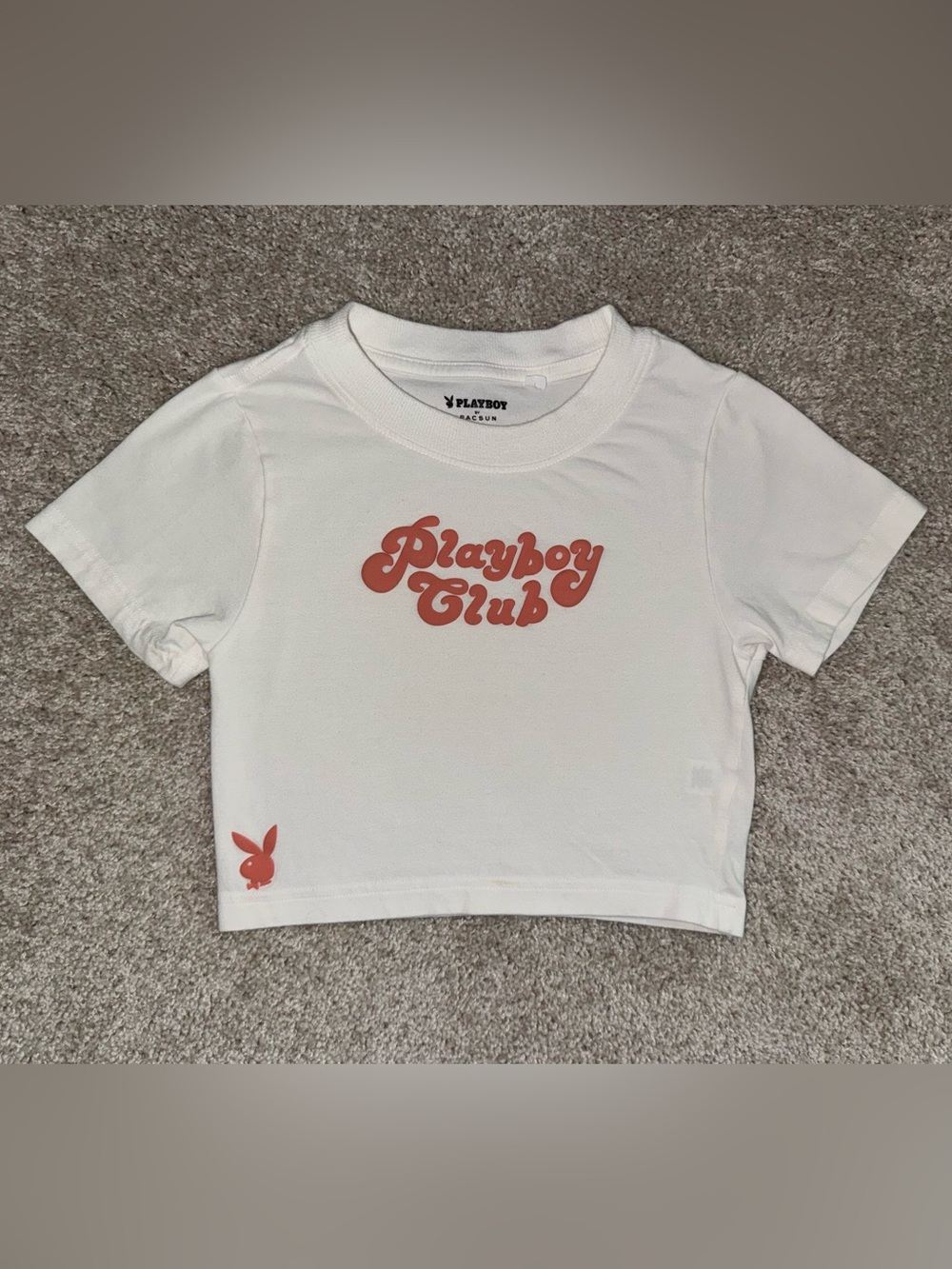 PLAYBOY PACSUN White Cropped Tee “Playboy Club”